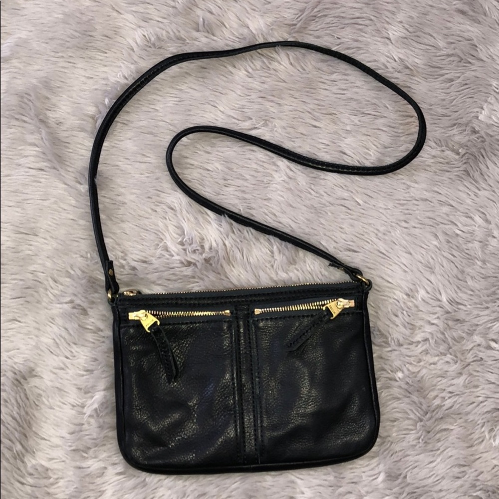 Black Fossil Leather Handbag Purse soft